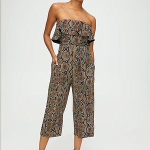 Babaton Flutter Jumpsuit in Snakeskin